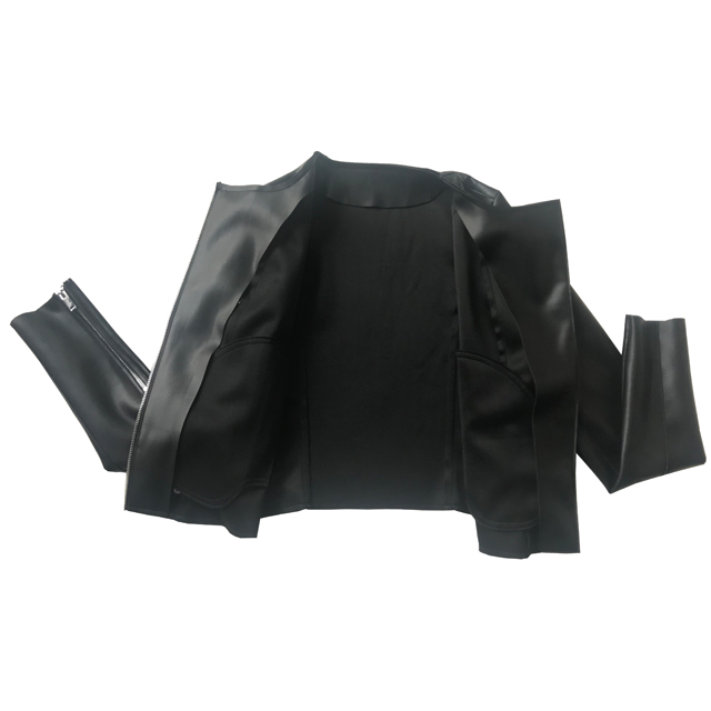 black pu moto jacket