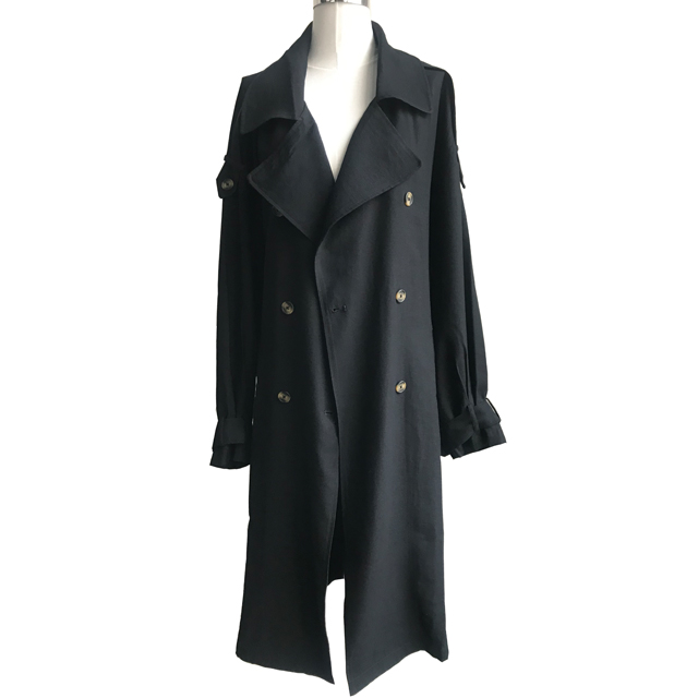 Black color long trench dust jacket