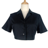 Fashion women top wear black casual crop top blazer 