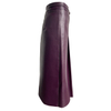 Pleated PU Women Dress Purple Red Color with Metal Ring