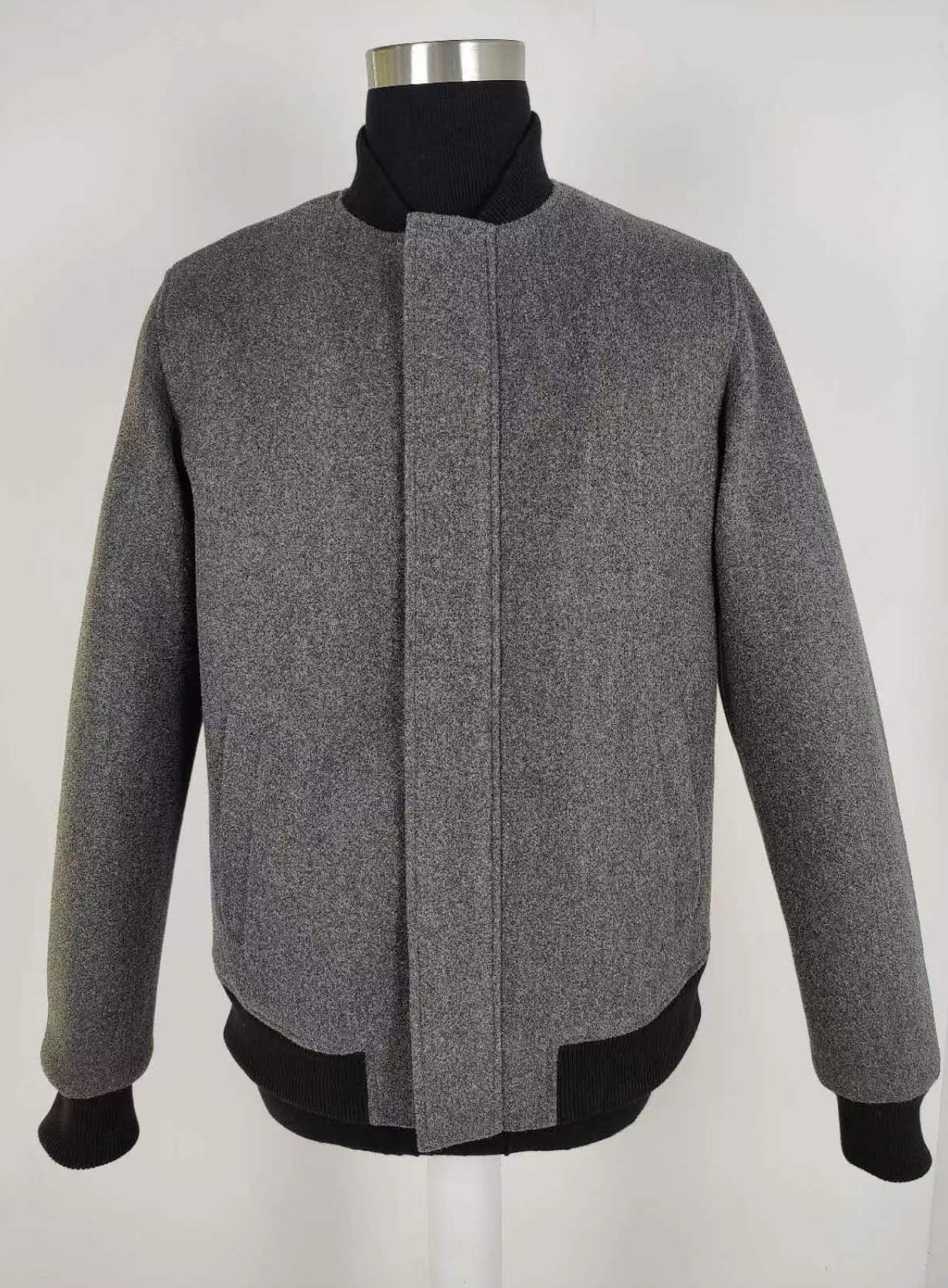 grey color mens melton bomber jacket