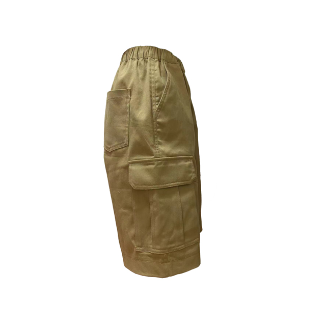 Khaki color cargo shorts