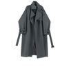 Elegant Women's Windproof Long Trench Coat with Waist Belt