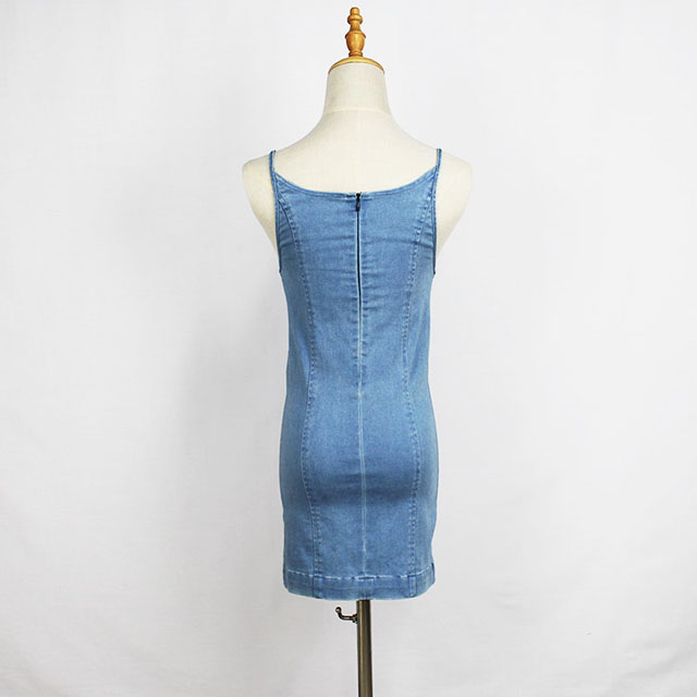 Women's Summer Slim Fit High-Elastic Sexy Strap Denim Dress