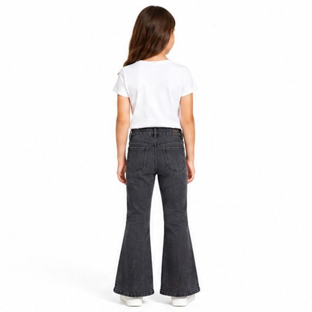 Girls High Waist Soft Stretch Casual Flared Denim Jeans