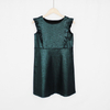 Girls Round Neck Metallic Shinning Ruffle Sleeveless A-Line Party Dress