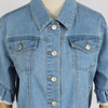 Girls Cotton Ruffle Short Sleeve Light Blue Denim Top Jacket