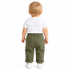 Boys Elastic Waist Outdoor Casual Cotton Twill Cargo Khaki Pants
