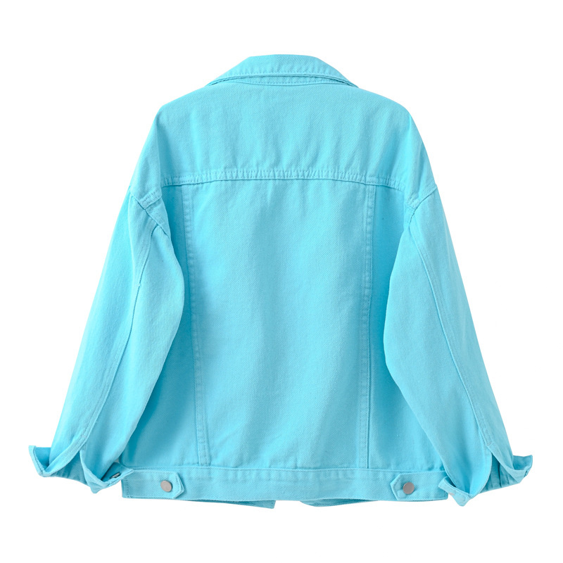 Women's Custom Color Spring Outerwear Short Cotton Denim Jean Jacket