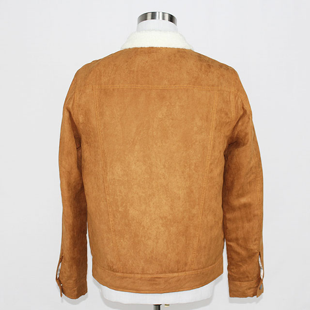 Men's Fashion Winter Suede Trucker Jacket with Sherpa Lining