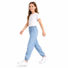 Custom Girls Lightweight Breathable Denim Elastic Waist Jogger Jeans