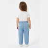 Girls Embroidery Elastic Waist Lightweight Breathable Cotton Denim Jeans