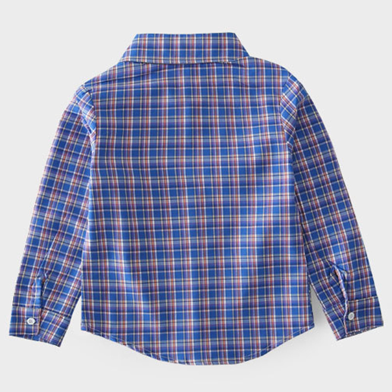 Boys Retro Cotton Clothing Children Plaid Long Sleeve Spring Thin Casual Shirt