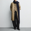 Men's Spring Loose Fit Lapel Solid Color Lined Long Trench Coat