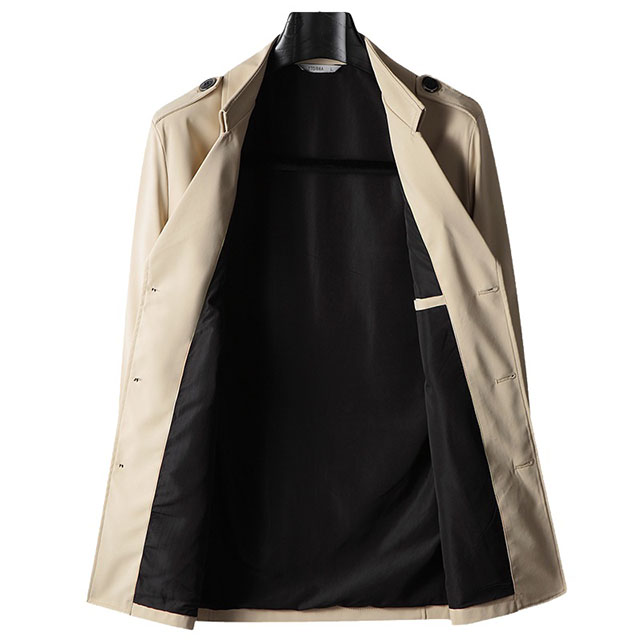 Men's Spring Autumn Lapel Single-Breasted Business Casual Windbreaker