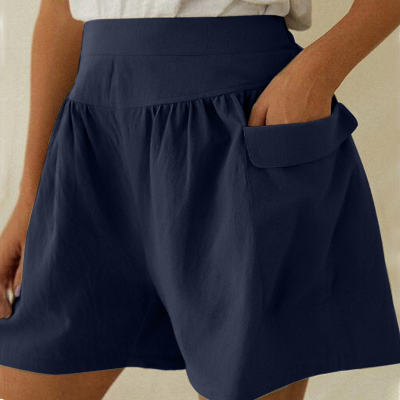 Women Loose Fit Wide-Leg High Waisted Summer Casual Shorts
