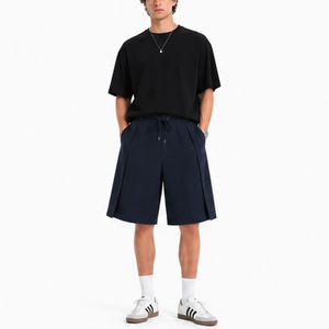 Men Loose Fit Drawstring Korean Style Wide-Leg Summer Bermuda Shorts