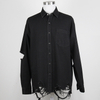 Men's Fashion Cotton Washed Denim Ripped Long Sleeve Shirt