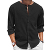 Men's Custom Wholesale Cotton Linen Long Sleeve Summer Beach Shirt