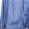 Men's Stand Collar Cotton Denim Solid Color Long Sleeve Cargo Shirt