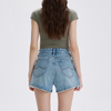 Women Cotton Denim Monkey Mustache Wash Summer Casual Jeans Work Shorts