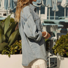 Women Distressed Retro Wash Over Size Long Sleeve Jacket Denim Clothing Shirt