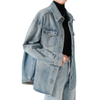 Women Autumn Retro Plus Size Denim Shirt Jacket