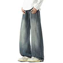 Men Custom Straight Wide-Leg Baggy Long Scimitar Denim Jeans