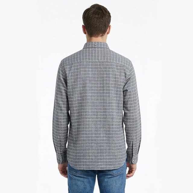 Men Yarn Dye Plaid Long Sleeve Business Versatile Cotton Shirt