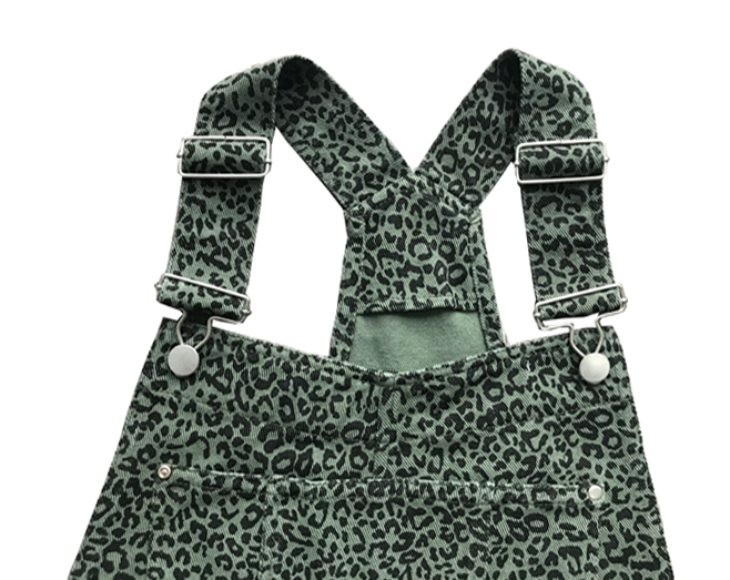 Olive Leopard jumpsuit short with buckle