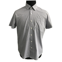 Mens Plaid Short Sleeve Check Shirt Dress Shirts