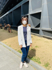 Fashion White Stripe and Denim Two Color Long Sleeve Jacket Balzer Suit Women′s