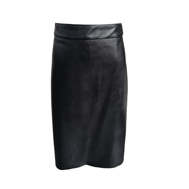 PU mid length Skirt for women