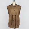 Fashion Womens Khaki Outwear Fashion Ladies Sleevless Jacket Vest