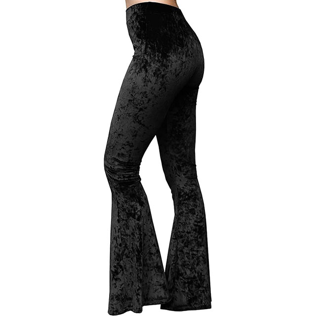 Women's Fashion Retro Stretch Suede Embossed Flared Long Pants