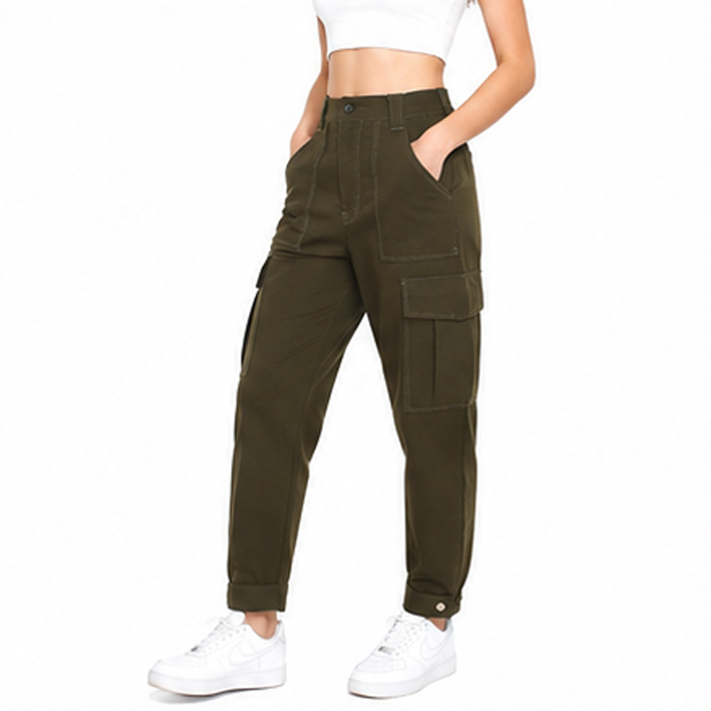 Women's Elastic Waist Multi-Pocket Cargo Sports Outdoor Jogger Pants