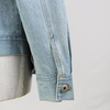 Men's Contrast Color Washed Denim Multi-Pocket Cargo Work Jacket