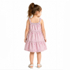 Girls Sleeveless Knee-Length Square Neck Spaghetti Strap Embroidery Tiered Dress
