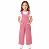 Girls Pink Cotton Ruffle Strap Wide Leg Casual Overalls