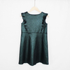 Girls Round Neck Metallic Shinning Ruffle Sleeveless A-Line Party Dress