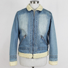 Men's Winter Monkey Wash Denim Jacket with Sherpa Lining