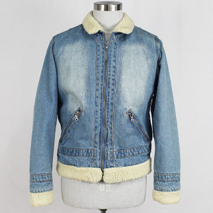 Men's Winter Monkey Wash Denim Jacket with Sherpa Lining