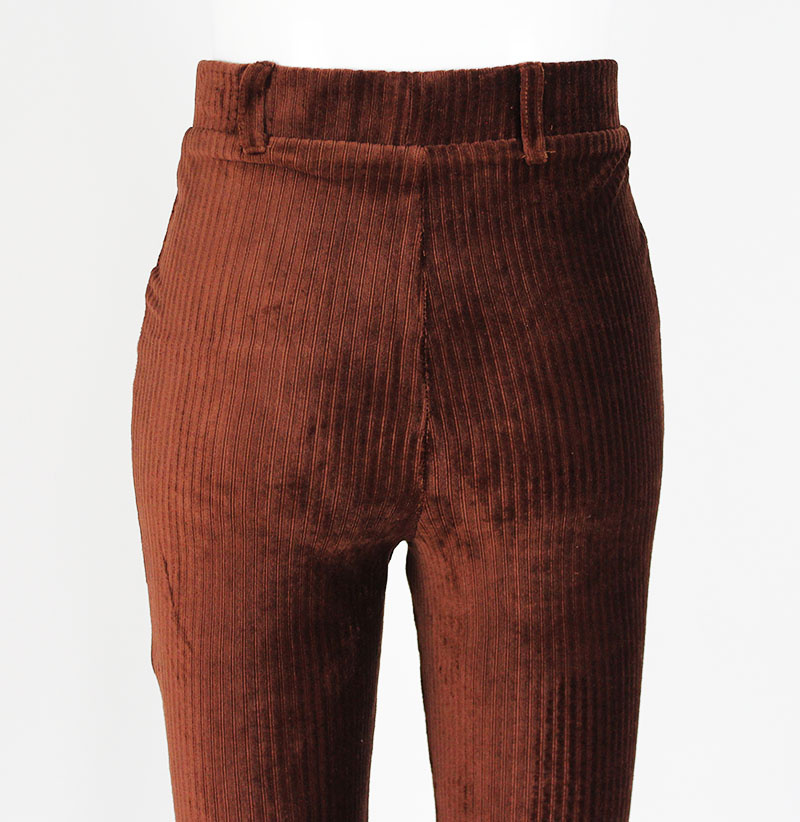 Women's Corduroy Comfort High Waist Stretch Slim Fit Flared Pants