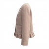 Women's 100% Double Face Cashmere Ruffle Hem Short Jacket