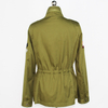 Women's Novelty Custom Olive Color Cargo Hiking Jacket with Embroidery Patches