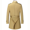 Men's High Quality Spring Autumn MID-Length Double-Breasted Trench Coat with Belt