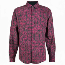 Men's Custom Geometric Print Poly Spandex Long Sleeve Dress Shirt