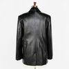 Women's Black PU Leather MID-Length Fashion Plus Size Blazer Suit