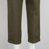 Women's Cotton Ruffle High Rise Cropped Harem Pants with Belt