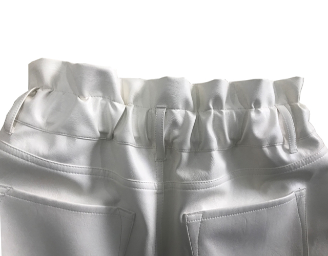 PU shorts white color high rise waistband